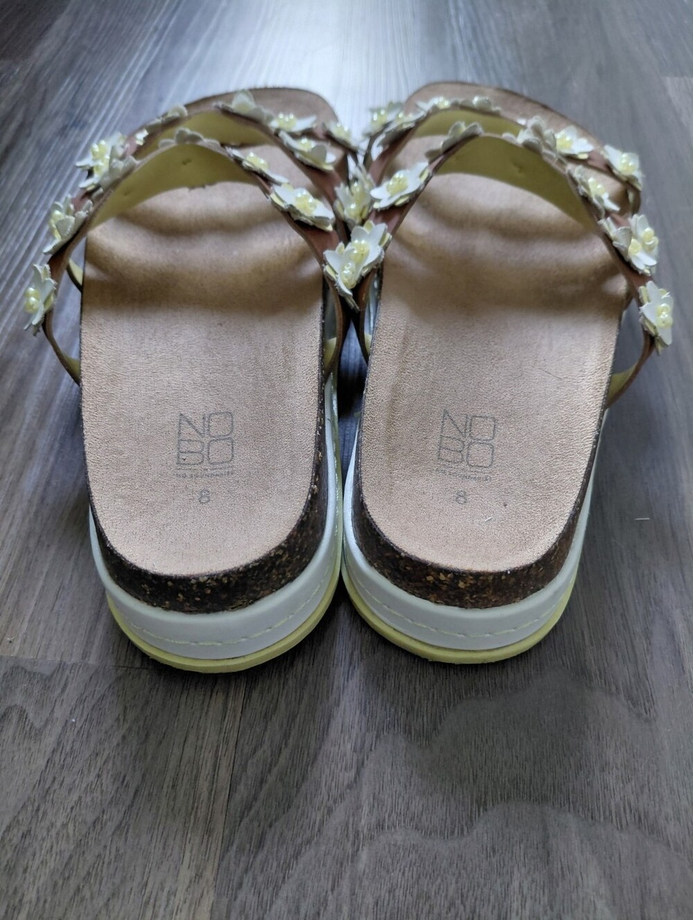 Floral White Strappy Slide Sandals - Women - Picture 6 of 9